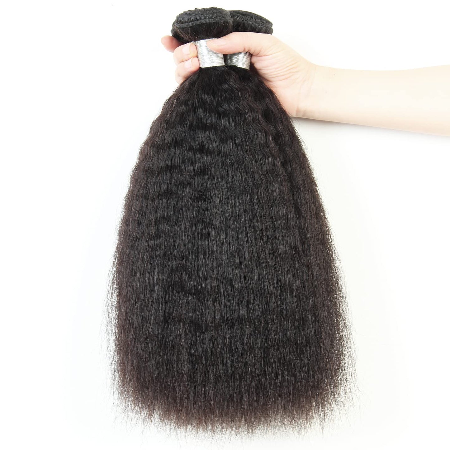 LINYINGYH Kinky Straight Bundles Brazilian Virgin Hair 3 Bundles Weave 20 20 20 inch Natural Hair Bundles Yaki Straight 100% Unprocessed Remy Human Hair Bundles Extensions 12A