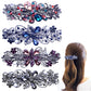 4 PCS Hair Barrettes for Women Ladies, Flower Crystal Rhinestones Barrettes Pearl Spring Hair Clip Accessories Women Fashion Ponytail Holders Barrettes for Daily Wear Mothers Day present