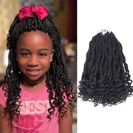 Aeagoo 8 Packs Crochet Senegalese Twist Hair Pre Looped 10 Inch Crochet Twist Hair for Black Women Kinky Twists Crochet Hair Short Crochet Braids with Curly Ends (10 Inch,2)