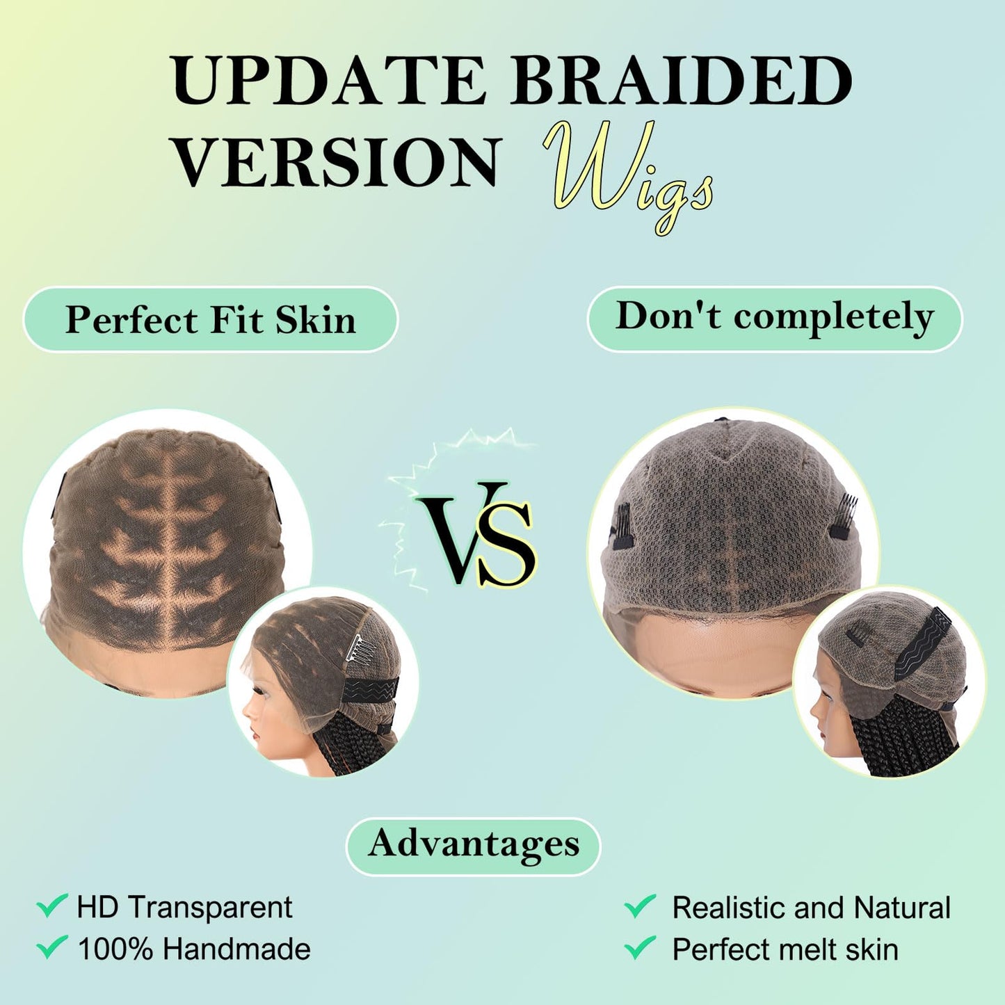 Fecihor 13x8 Inch HD Lace Front Box Knotless braided Wigs With Baby Hair Braided Wig For Women With Boho Curly Ends Black Premium Synthetic 36 Inch