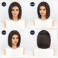 starluck Human Hair Wig Lace Front Wigs Real Human Hair Wigs For Women Side Part 13"*4" HD Lace Large Area Wig Natural Black 12 Inch Realistic and Resistant for Daily Party Use