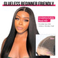 ISEE HAIR Straight Wear Go Glueless Wig Human Hair Pre Plucked Pre Cut 9x6 HD Lace Pre Bleached Tiny Knots Human Hair Wigs For Women 20 Inch