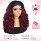 Quantum Love Yaki Curly Headband Wigs for Black Women Kinky Straight Ombre Red Headband Curly Ends Synthetic Wear and Go Glueless half Wig with Headbands Attached