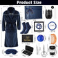 Nuogo 15 Pcs Birthday Gifts for Men Beard Care Set for Him Dad Birthday Gifts Basket Ideas Kit for Men Tumbler Bath Robe for Father's Day Dad Husband Boyfriend Box(Unhooded,Navy)