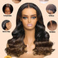 Sunber Bye Bye Knots Glueless 7x5 Lace Front Human Hair Wig Loose Wave Plucked Pre Cut Lace Invisible Knots Put On and Go Chestnut Brown Ombre Color Ready to Wear Wig 150% Density 26Inch
