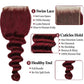 10A Brazilian Bundles and Closure Human Hair Loose Deep Wave Hd Lace Closure with Bundles 12 14 16+12inch, 99j Burgundy Red Wet and Wavy Bundle with Closure Raw Weave Bundles Human Hair with Closure
