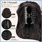 ORSUNCER Ponytail Extension Claw 22" Curly Pony Tail Clip in Claw Hair Extensions Fluffy Natural Looking Synthetic Hairpiece for Women Black Brown