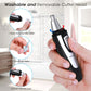 Ear and Nose Hair Trimmer Clipper - 2025 Professional Painless Eyebrow & Facial Hair Trimmer for Men Women, Battery-Operated Trimmer with IPX7 Waterproof, Dual Edge Blades for Easy Cleansing Black