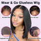UCUVIC Glueless Bob Wigs Human Hair Pre Plucked Pre Cut Wear And Go Glueless 200% Density 5x5 Hd Lace Front Closure Short Wig Human Hair Straight Bob Wigs For Black Women No Glue 18 Inch