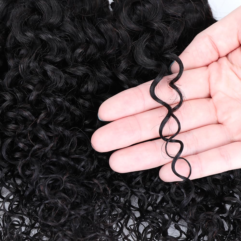 DreamPack Water Wave Human Hair 3 Bundles 101010+8 inch Wet and Wavy Bundles,with Closure Brazilian Virgin Hair 100% Unprocessed Human Hair Short Curly Weave with 4x4 Lace Closure Natural Color