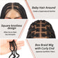 Lexqui 36 inch 360° Hd Full Lace Braided Wigs for Women Knotless Braided Wigs Box Braid Wig with Curly End Braid Lace Front Wig with Baby Hair Black