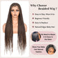 Suntefic Box Braided Wigs for Black Women Glueless Box Braids Wig with Baby Hair Double Full Lace Front Braid Wig Human Hair Blended Braided Wigs Box-1BT30
