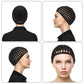 WLLHYF 2 PCS Wig Cap Hair Net Sleeping Bonnets Essentials Hairnets Elastic Bands Wrap Grip Crochet Braided Satin Cosplay Head Making Fix Mesh Sew Headwear Night Hats Women Men