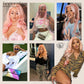 13x6 Pink HD Glueless Body Wave Lace Frontal Wigs Pre-Plucked Similar Human Hair 200 Density Synthetic Pastel Pink Wig for Black Woman Ready to Wear