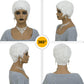 BOBCOO White Short Pixie Wigs for Black Women,Natural Wavy Synthetic Hair with Lightweight Cap, Soft Textured Short Bob Cut Wig(White)