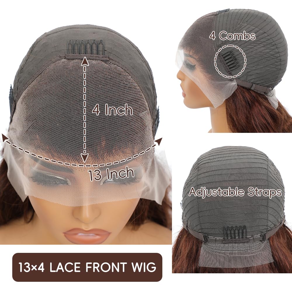 Chocolate Brown Lace Front Wig - Human Hair, 13x4 Body Wave, Pre-Plucked, 200% Density, 28 Inch