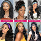 Headband Wig Human Hair Body Wave Headband Wigs for Black Women 20 Inch None Lace Front Wig Human Hair Wear and Go Glueless Wigs Machine Made Brazilian Virgin Human Hair Headband Wig Natural Color