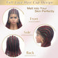 Alebery 36" Full Lace Braided Wigs for Black Women Jumbo Box Braids Lace Front Wig with Baby Hair Lightweight Synthetic Lace Frontal Black Cornrow Twisted Wigs (Burgundy Mixed Black)