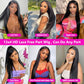 GIVHAP 28 Inch Straight Lace Front Wigs Human Hair Pre-Plucked 180% Density Glueless 13x4 HD Lace Frontal Wigs Human Hair Natural Hairline Brazilian Virgin Human Hair for Black Women with Baby Hair
