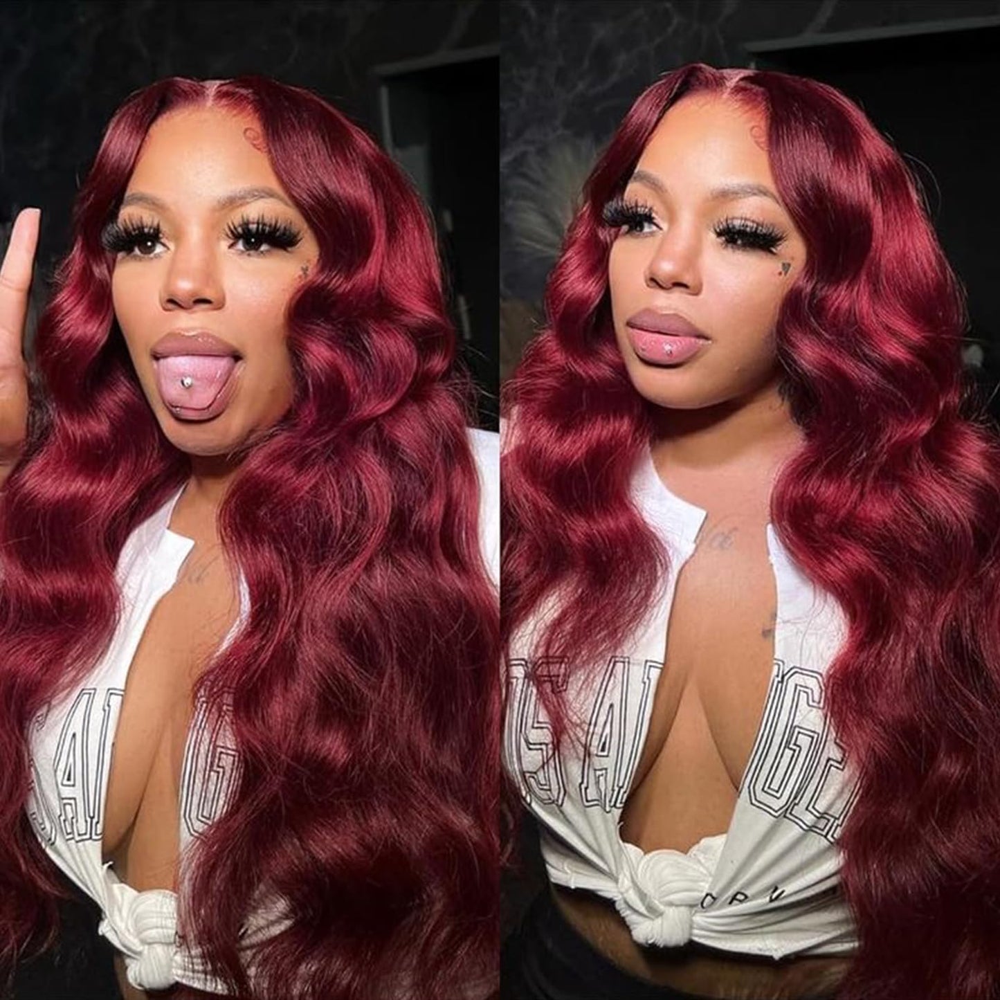 Beaushine Loose Deep Wave Human Hair 3 Bundles with 4x4 hd Lace Closure-18,20,22+18inch 10A Brazilian Loose Deep Wave Bundles Human Hair, 99j Burgundy/Wine Red Color Sew in Quick Weave Hair Extension
