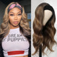 olimaruly Body Wave Headband Wig Human Hair Highlight Ombre 22 Inch Glueless None Lace Front Wigs Brazilian Virgin Hair #4/27 Honey Blonde Headband Wigs for Black Women 150% Density