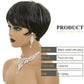 BOBCOO Pixie Cut Wig Short Wigs for Black Women Short Pixie cut Wigs for Black Women (Black Mixed With Grey)