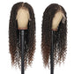 28 Inch Half Lace Front Braided Wigs for Black Women Knotless Braids Wigs Bohemian Boho Braids Goddess Box Braided Wig with Baby Hair (T30, 28 inch)