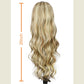 SAPPHIREWIGS 13x4 Lace front Wig Long Blonde with Brown Highlights Wavy for Women Free Part Body Wave Natural Looking Synthetic Heat Resistant Fiber Daily Party Use 26 Inch