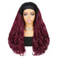 Quantum Love Yaki Curly Headband Wigs for Black Women Kinky Straight Ombre Red Headband Curly Ends 26inch Synthetic Wear and Go Glueless half Wig with Headbands Attached