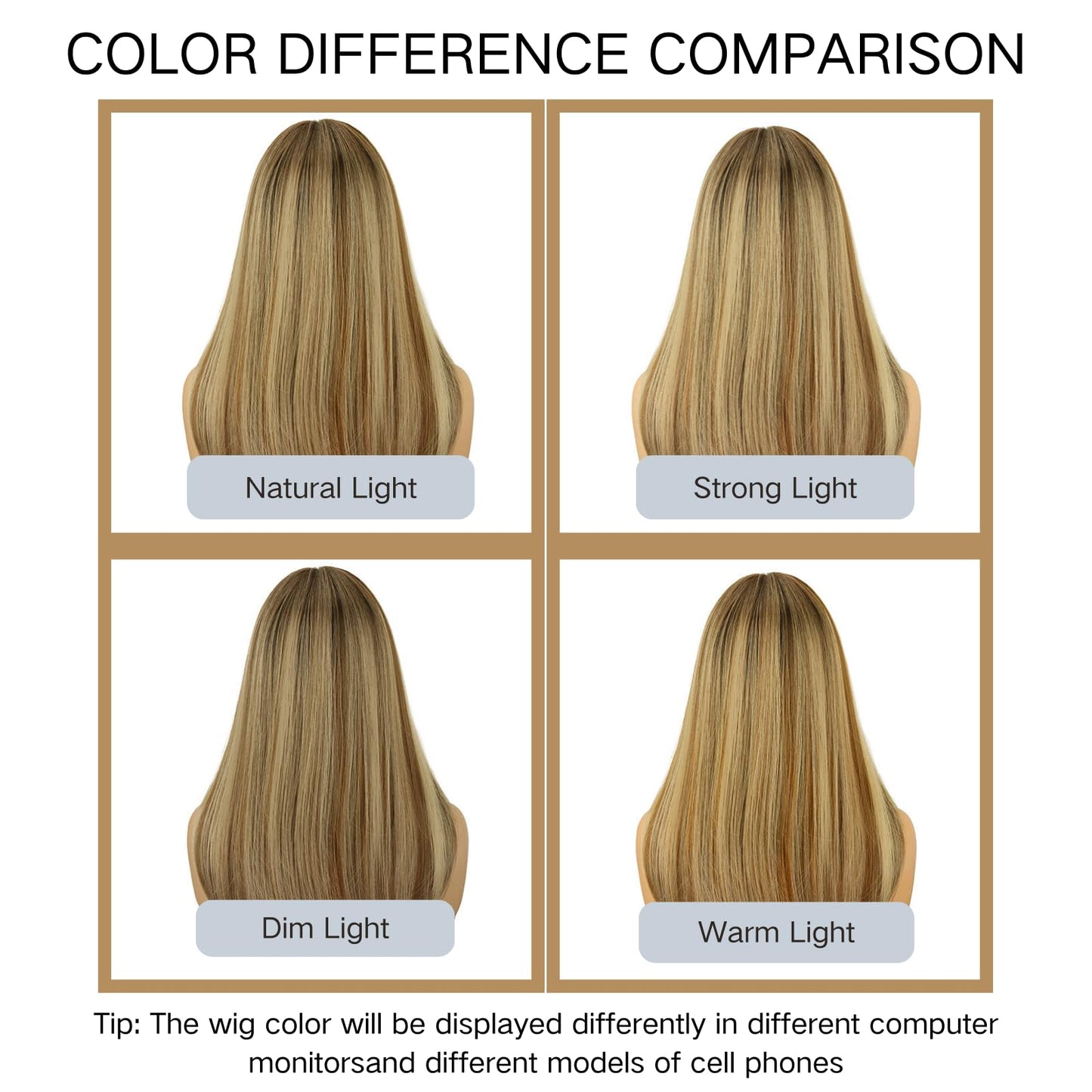 NOVFLKW Brown Long Straight Layered Wig with Bangs for Women 26 inch Light Brown with Blonde Put on Go Realistic Synthetic Heat Resistant Natural Wig for Girls Party Cosplay and Daily Use