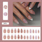 24Pcs Pink Almond Press on Nails Medium Fake Nails Glossy Reusable False Nail with 3D Flower Butterfly Design Artificial Acrylic Nail Press ons Spring Summer Flower Nails for Women DIY Nail