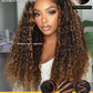 Sunber Ombre Brown Highlights Honey Blonde Water Wave Human Hair Glueless Wig Bye Bye Knots Pre Everything 7x5 Lace Front Pre Cut Lace Pre Plucked Pre Bleached Knots 150% Density 3S Pull Go 24Inch