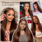 DJFG 36 Inch Chocolate Brown Lace Front Wig Brown Lace Front Wigs Human Hair Pre Plucked 200 Density 13x6 HD Frontal Straight Brown Wig Human Hair Glueless