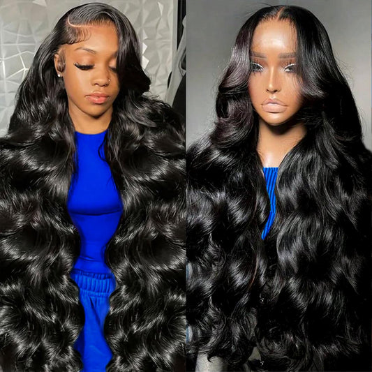 Rylice 30inch body wace lace front wigs human hair 200% density 13x4 HD lace frontal wig glueless narutal black brazilian virgin human hair wigs for black women