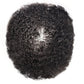 Blayzehair Afro Toupee for Black Men Kinky Curly Brazilian Human Hair Piece African American Wavy Hairpiece Full Poly Thin Skin PU Replacement System(8x10-120% Density,#1 Jet Black-8MM Wave)