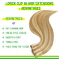 LORIEN Clip in Hair Extensions Real Human Hair, 22 Inch 110g, 18/613 Dark Blonde Highlighted Bleach Blonde, Clip in 100% Brazilian Remy Human Hair Extensions 8pcs Per Set with 18 Clips Double Weft