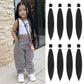 Kids Braiding Hair 14Inch 8 Packs Pre Stretched Braiding Hair for Braiding Twist Hair Ez Braids Synthetic Hair Extensions for Crochet Box Braids Hot Water Setting Soft Yaki Texture(14Inch, 1B)
