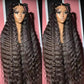 SISIFIRE 32 Inch Natural Curly Wave Lace Front Wigs for Women 13 * 4 Inch Heat Resistant Fiber Super Long Loose Curly Lace Wig with Baby Hair Synthetic Glueless Lace Front Wig for Daily Party Use