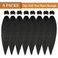 Braiding Hair pre stretched 20 Inch 8 Packs Prestretched Braiding Hair Extensions For Braids Easy Braid Synthetic Professional Soft Yaki Texture,No Itch(20in,1b#)