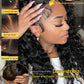 Sunber 4C Kinky Edges Water Wave Human Hair Wigs with Drawstring Bye Bye Knots Pre Cut 7x5 HD Lace Front Water Wave Glueless Wigs Put On and Go Pre Bleached Knots 180% Density 14Inch Beginner friendly