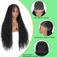 URUNIK Boho Knotless Braided Wigs for Black Women Bohemian Box Braided Wigs With Baby Hair Synthetic Boho Braid Lace Front Wig Natural Black(Natural Black, 13x6 Boho Braided Wig 36 Inch)