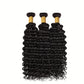 Deep Wave Human Hair Bundles 26 26 26 Inch Curly Bundles Human Hair Weave 100% Unprocessed Brazilian Virgin Remy Hair Wet and Wavy Hair Extensions for Women Natural Black Raw Weft