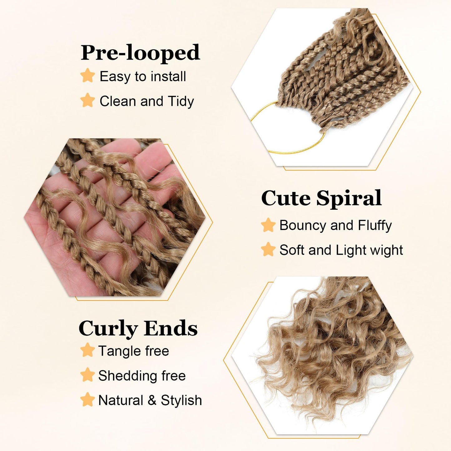 Yewell Goddess Box Braids Crochet Hair 12 Inch Boho Crochet Box-Braids With Curly Ends, 9 Packs Bohomian Box-Braid Crochet-Hair For Black Women Pre Looped Box-Braiding (12Inch 9 Packs,27#)