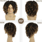 GNIMEGIL 14 Inch Short Dreadlocks Wig For Man Afro Bob Ombre Light Brown Crochet Twist Hair Braided Wigs Natural Synthetic Hair Breaking Street Dance Breathable Cap Net