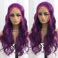 SISIFIRE Ombre Highlight Wavy Wigs for Women 24 Inch Middle Part Curly Wavy Wig Natural Looking Synthetic Heat Resistant Fiber Wigs for Cosplay Halloween Christmas Wigs