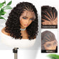 Fancy Hair Braided Wig for Black Women Cornrow with Curly Hair Wig HD Lace Front Wig with Baby Hair Pre Plucked Glueless Transparent 13x4 Inch Lace Frontal Wig (2#)