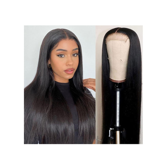 Generic Long Straight Lace Frontal Wigs for Women Pre Plucked Natural Hairline Baby Hair Lace Front Wigs HD Transparent Lace Front Wig, 26 Inch, Black