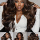 Sunber Bye Bye Knots Glueless 7x5 Lace Front Human Hair Wig Loose Wave Plucked Pre Cut Lace Invisible Knots Put On and Go Chestnut Brown Ombre Color Ready to Wear Wig 150% Density 26Inch