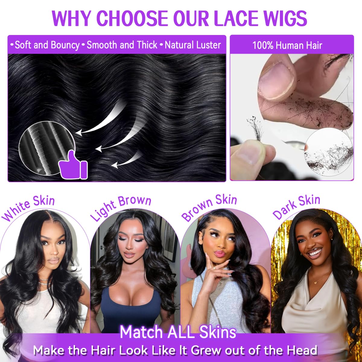Dewyigs 32 Inch13x6 Lace Front Wigs Human Hair Pre Plucked Body Wave HD Lace Front Wigs Human Hair 180% Density Frontal Glueless Wigs Human Hair with Baby Hair