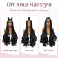 Janyuwool 36" Knotless Braided Wigs with Curly End Full Lace Box Braid Wig for Women Lace Front Human Hair Blended Braids Wig Full Double Lace Braided Wigs with Baby Hair (Black)